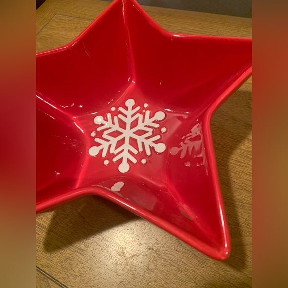 Snowflake Star Shaped Bowl, Excellent Condition, Perfect For Holidays - Picture 4 of 16